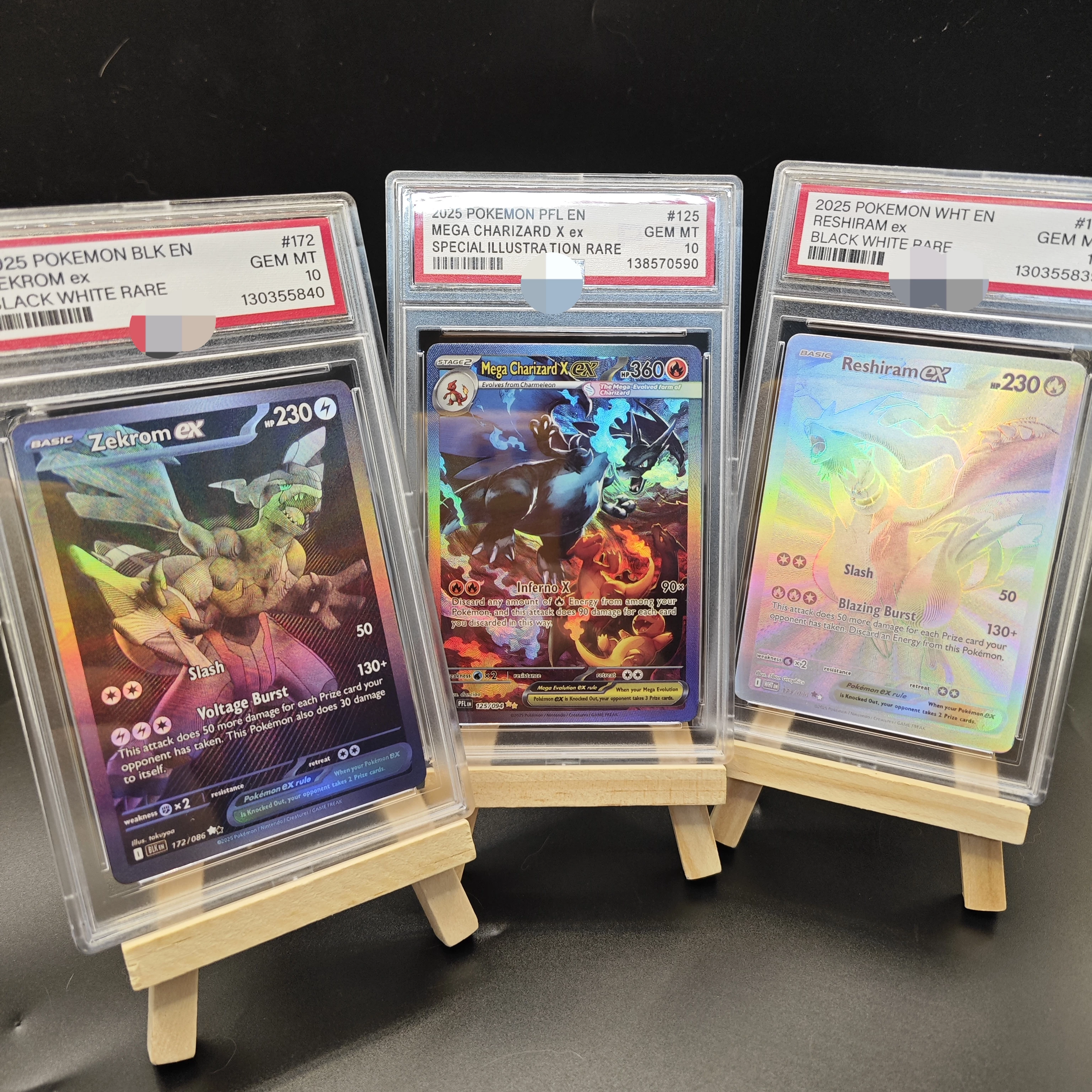 DIY 宝可梦 PTCG 美版 黑白龙ex 喷火龙ex 评级卡 收藏 代餐卡牌