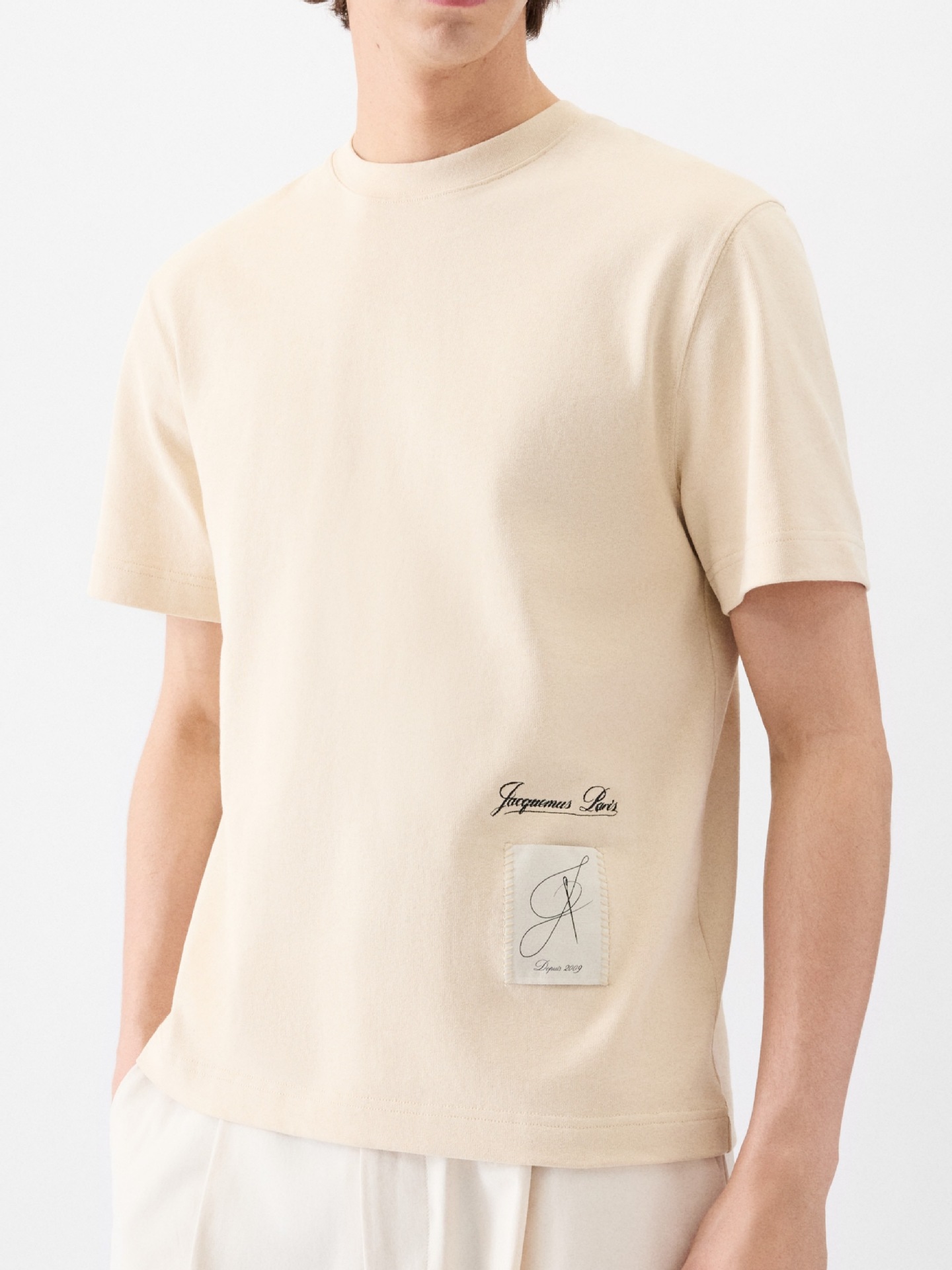 In-Stock 2025 Early Autumn New Unisex Printed Fashion Short-Sleeve T-Shirt, Classic Jacquemus Round Neck Top