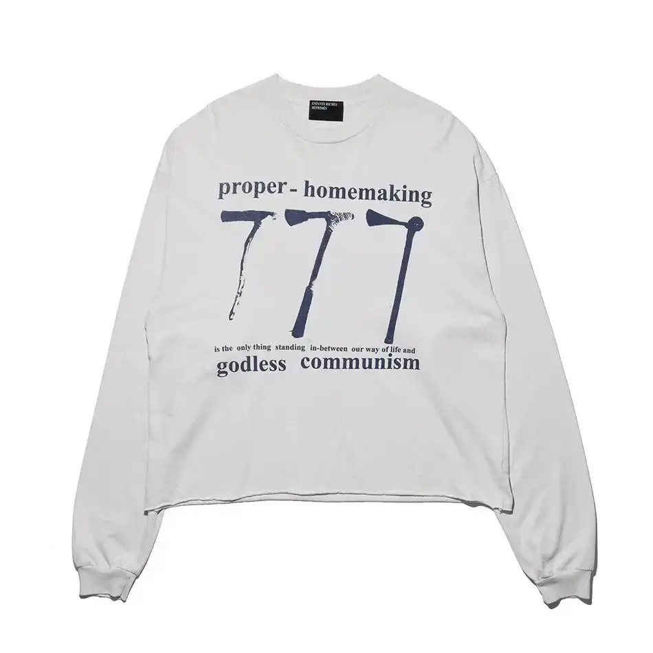 Laundry 25Ss Melancholy Rich Second Generation 777 Ls Graffiti Boxy Curled Hem Street Punk Rock Long-Sleeved t