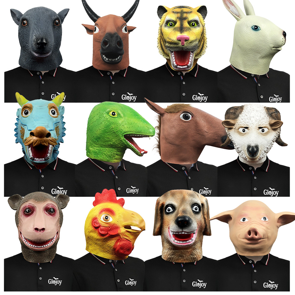 Zodiac Funny Animal Headgear Masquerade Cute Live Mask Halloween Party Performance Props