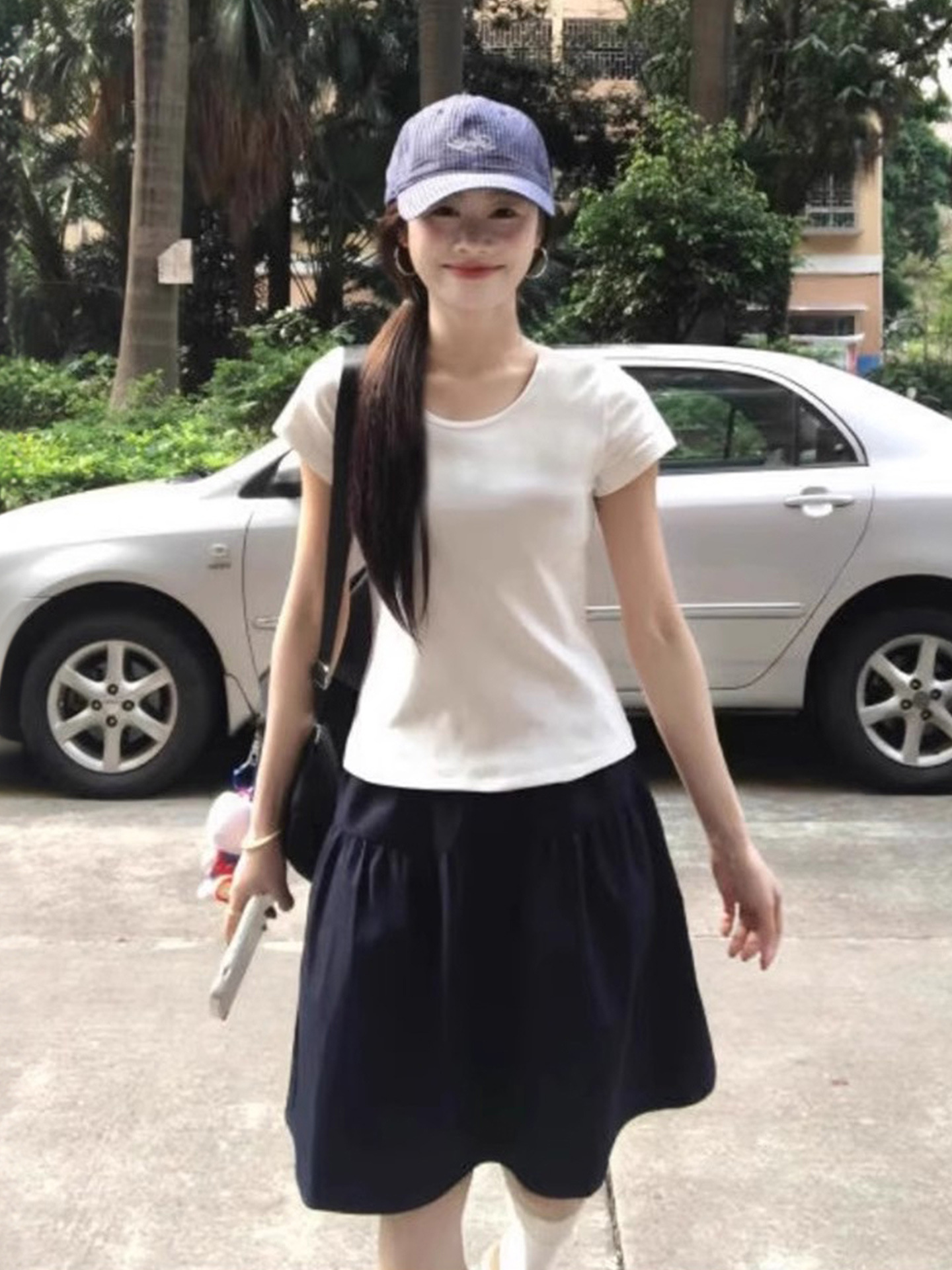 Short Skirt for Women Summer College Style High Waist 2025 New High-End Slimming Popular A-Line Skirt for Small People