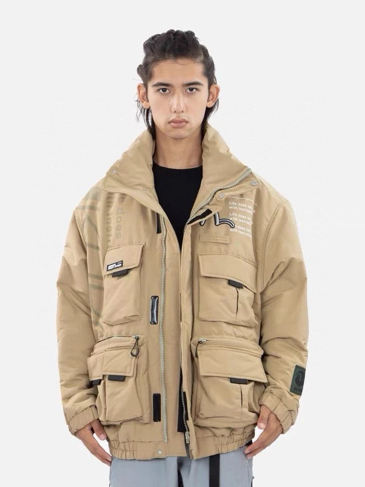 [Good goods] EV1 SU Fu #Shenzhong Heavy Industry Multi-pocket sandwich tooling pilot stand-collar cotton coat