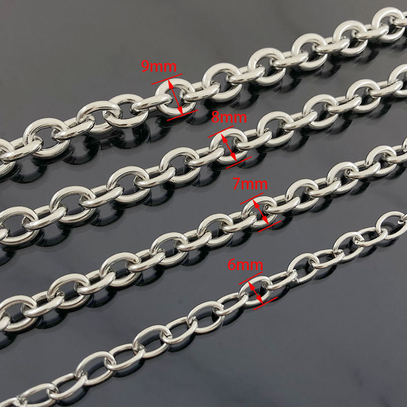 Stainless steel large thick chain O-chain hip-hop necklace bracelet stainless steel chain chain wholesale complete specifications