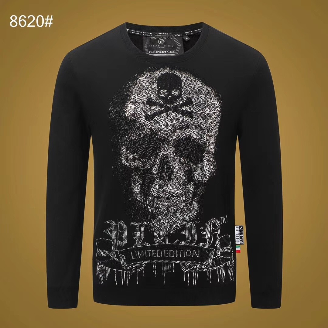 Tide brand Philip Poulain fall and winter new men's sweater Europe and the United States street fashion hot drill skull casual sweater men