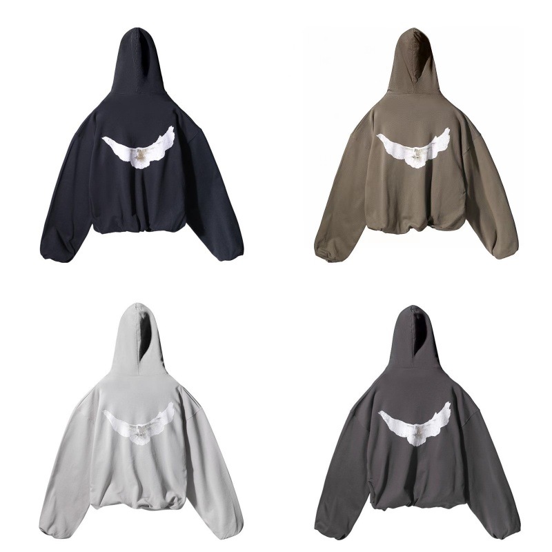 Kanye Kanye三方 Joint Oversized American High Street Peace Dove Loose Men's and Women's Couple Hoodie Trend