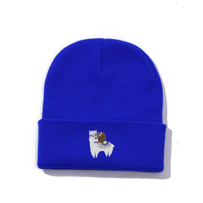 Amazon Europe and the United States around the hat wool knitted hat cold warm hat wholesale cross-border men's and women's embroidery new
