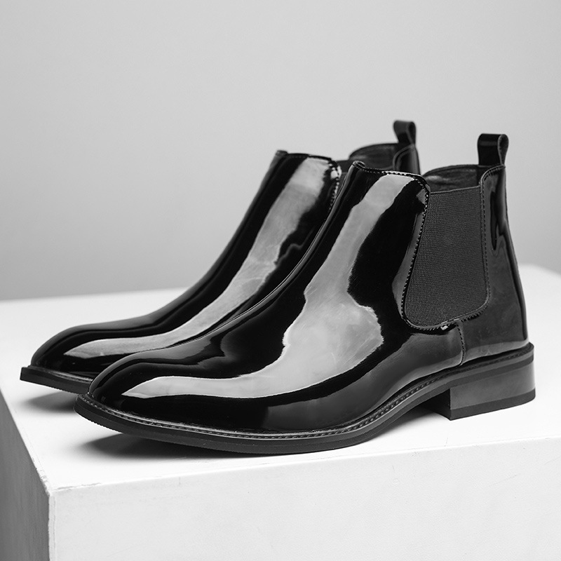 Cross-border plus size New High-top Leather Boots Men's Business Dress British Leather Martin Boots Fashion Chelsea Ankle Boots