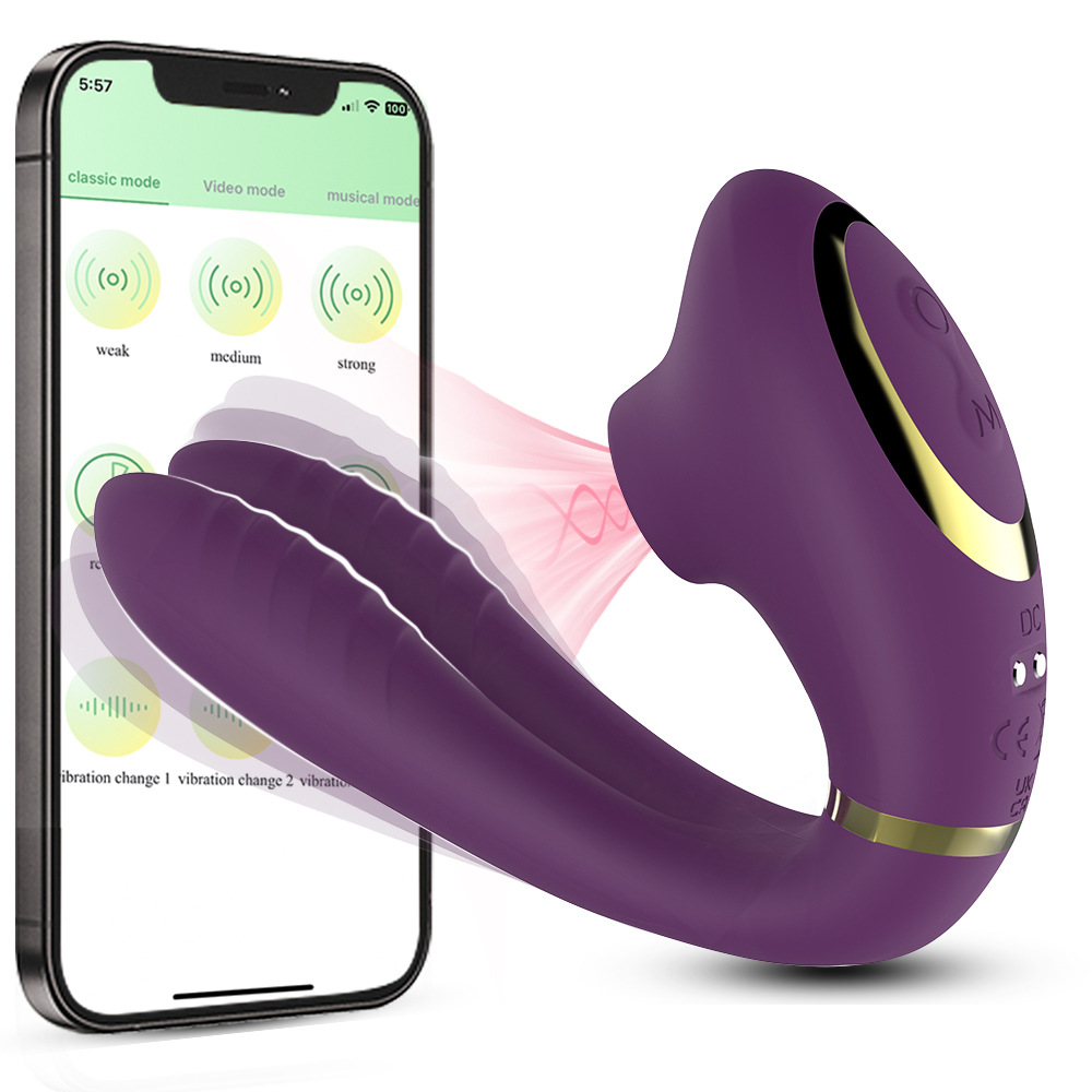 OG sucking double shock stick APP remote control silicone female masturbation breast clip clitoral massage adult sex toys