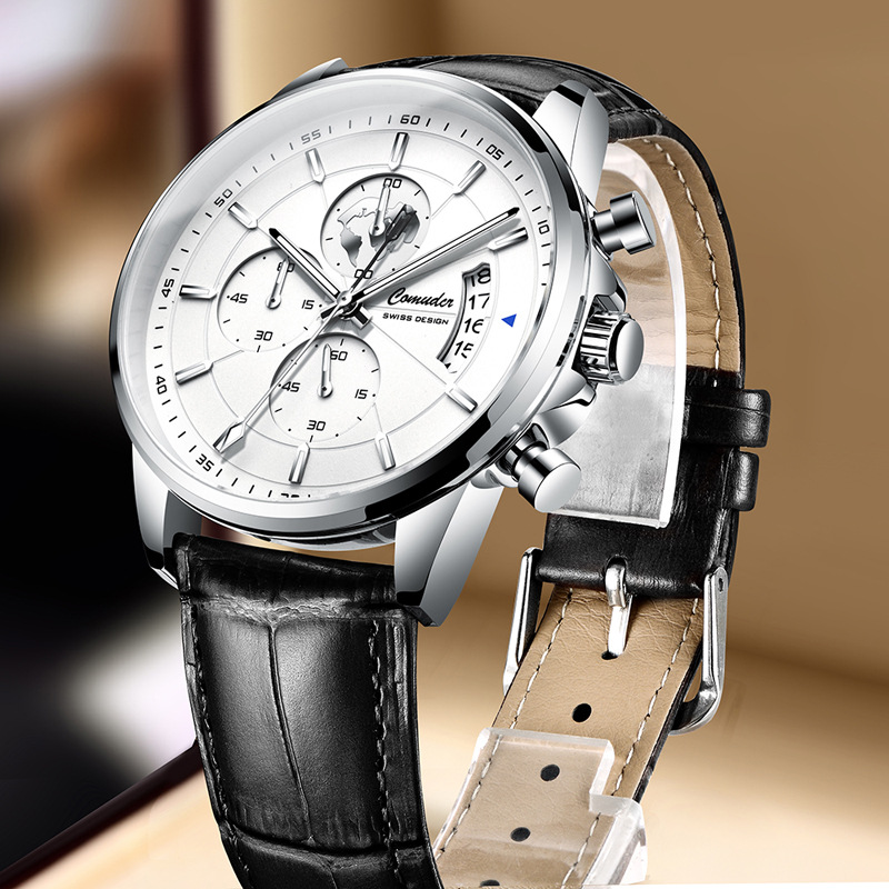 Foreign trade new men's automatic waterproof luminous Calendar Watch cross-border wholesale fashion quartz watch trembles on behalf of the hair