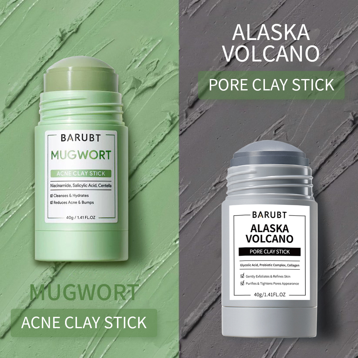 BARUBT cross-border wormwood mud film stick deep cleaning gentle blackhead repair facial care smear mask