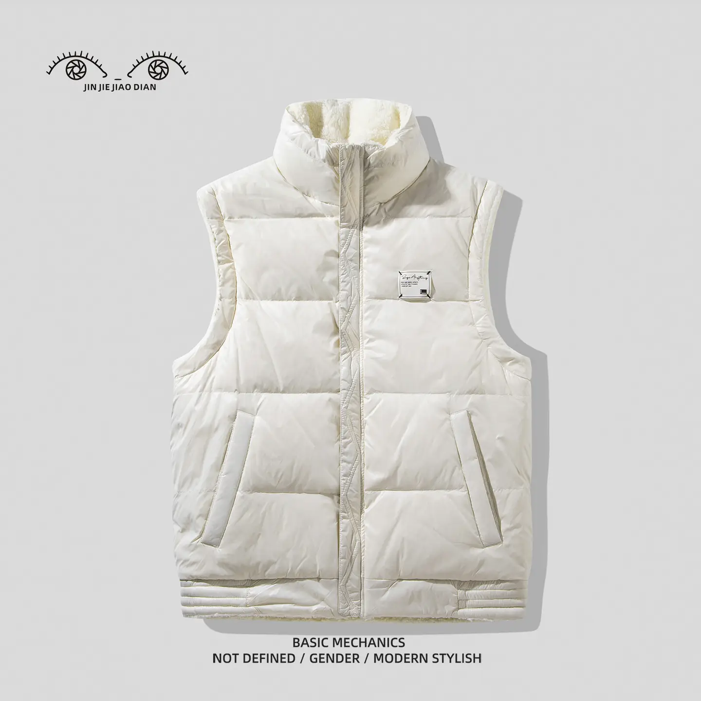 White Duck down + Cashmere Reversible Trendy Brand Couple down vest Men Winter Heattech Outwear Vest American Style