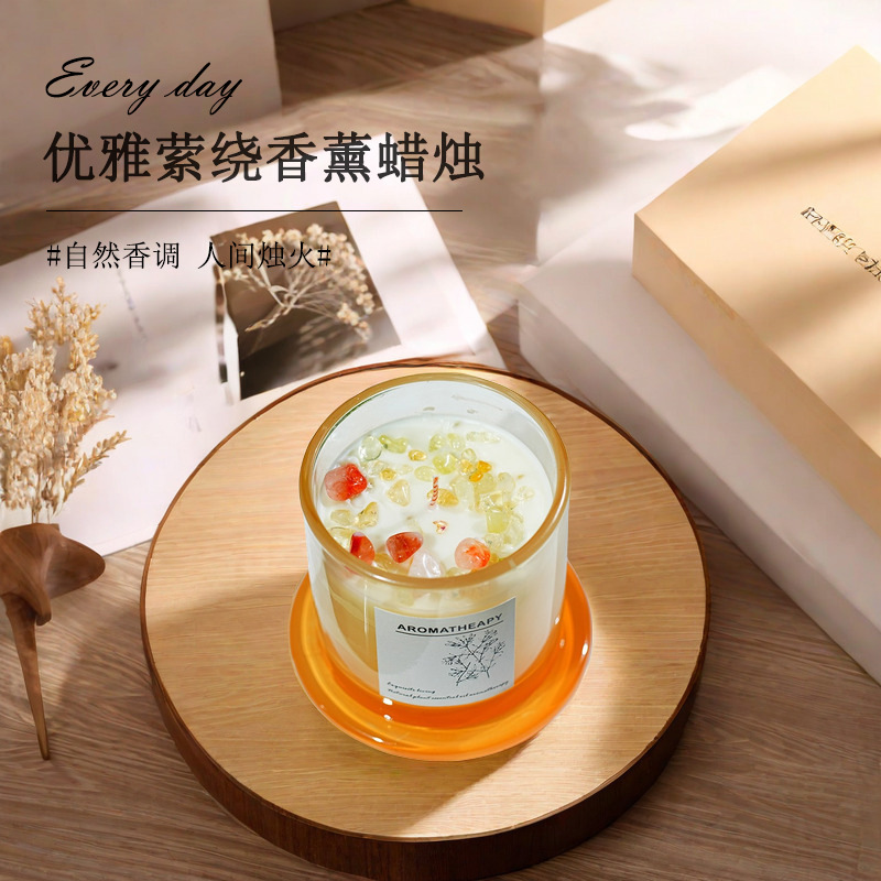 SPAR Aromatherapy Candle Household Golden Bell Glass Ornament Essential Oil Smokeless Aroma Romantic Hand Gift Wholesale