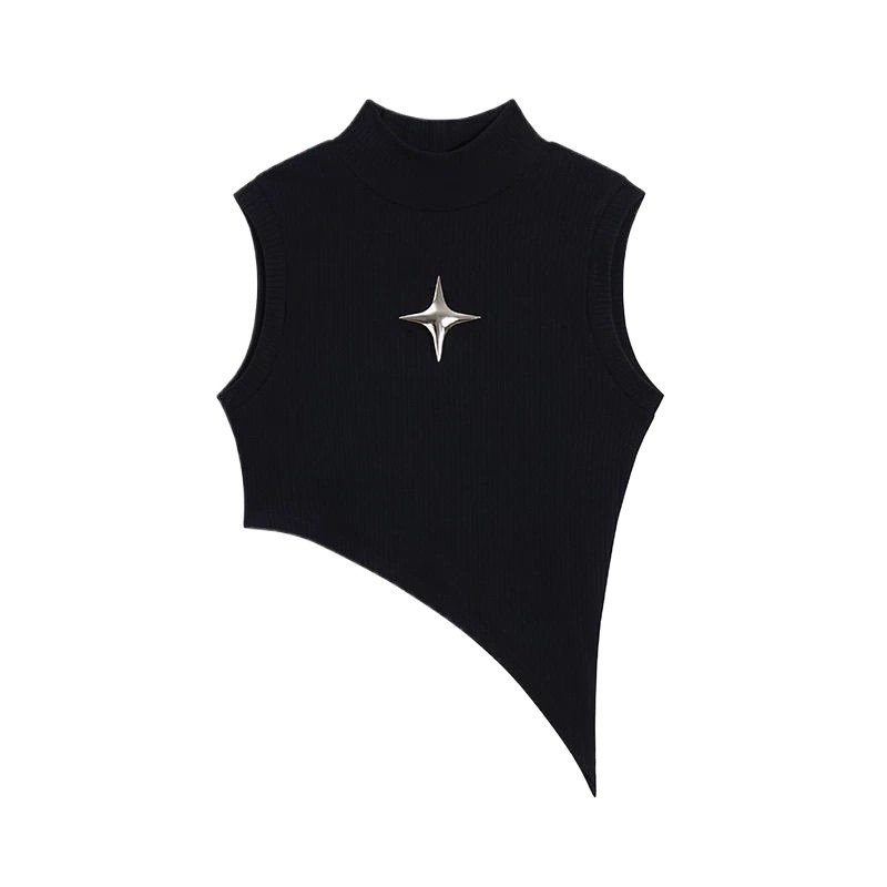 Girls' Summer Vest Baby's Western-style Children's Personalized Trendy Brand Street Dance Irregular Navel Dress Spice Girl's Street Wear