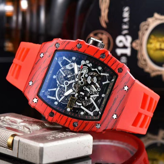 Foreign Trade Hot Model Richard Colorful Wood Grain Butterfly Noodle Barrel-Shaped Fashion Watch Factory Direct Supply Simple and Fashionable