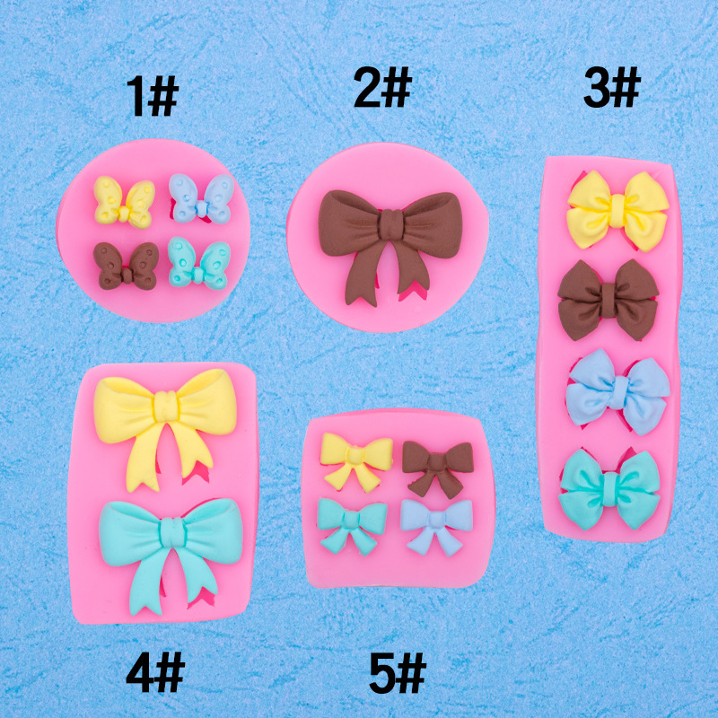 Size Ribbon Cute Bow Flip Sugar Silicone Mold Aromatherapy Gypsum Gum Drops Chocolate Clay Decorative Accessories