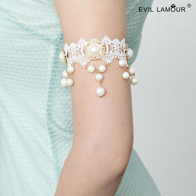 Korean style bridal bridesmaid wedding dress lace armband cuff sleeve handmade retro birthmark jewelry AT-05