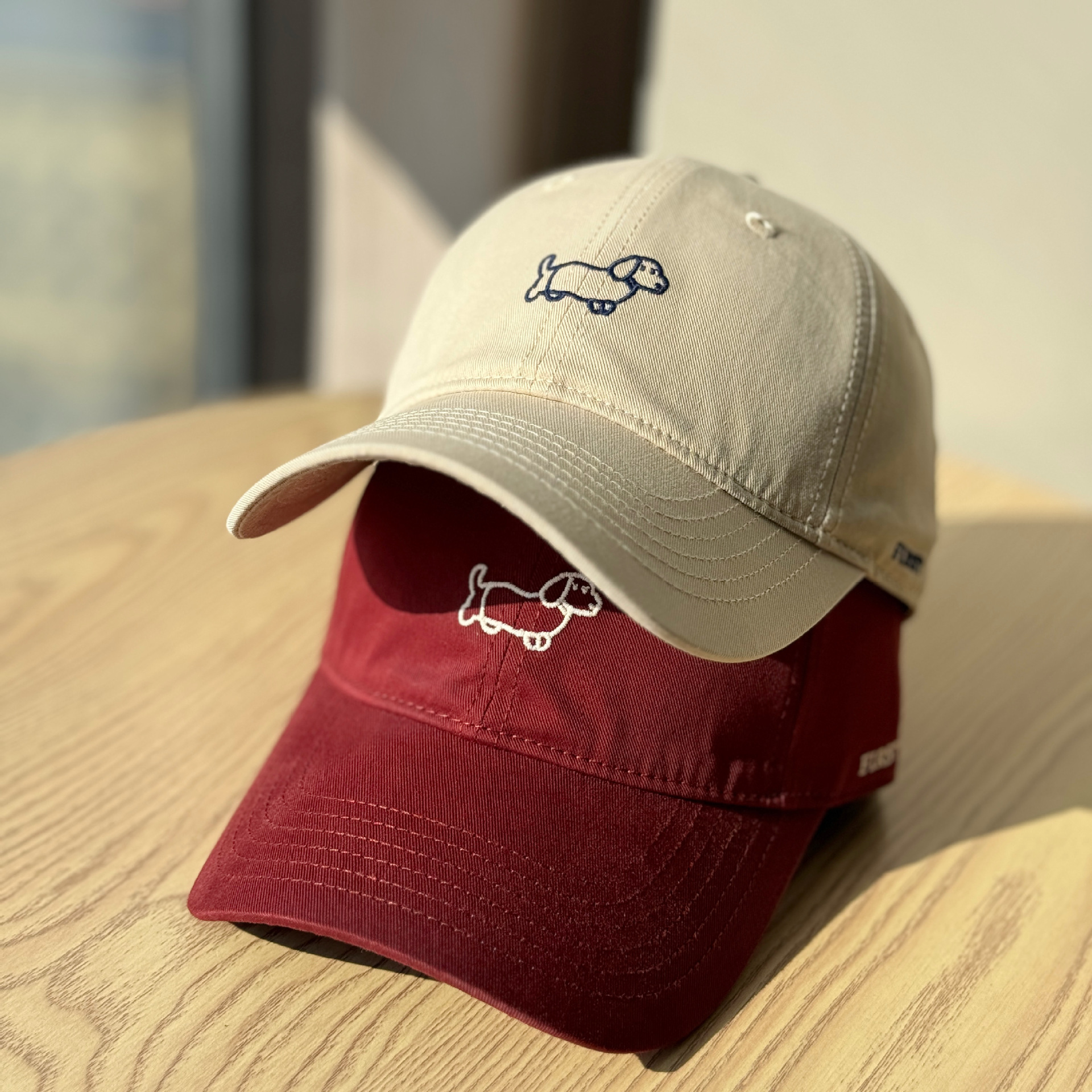 New Cute Cartoon Puppy Embroidered Baseball Cap for Women, Pure Cotton Wide Brim Soft Top Duckbill Cap for Men, Versatile and Casual