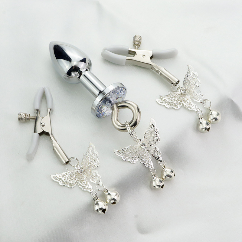 Sex Toys Butterfly Nipple Rings Bell Clamps Sm Stimulation Punishment Erotic Training Nipple Clamps Clitoris Bell Plugs