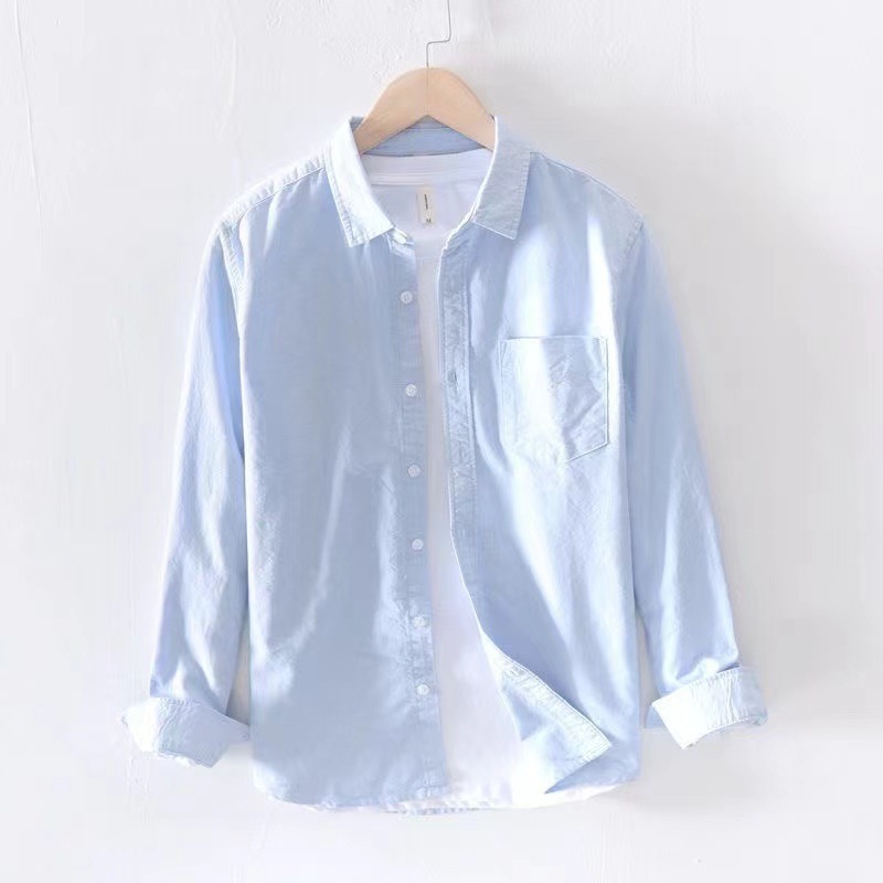 Spring and summer new men's solid color linen long sleeve shirt plus size Chinese style men's vintage cotton linen shirt coat men