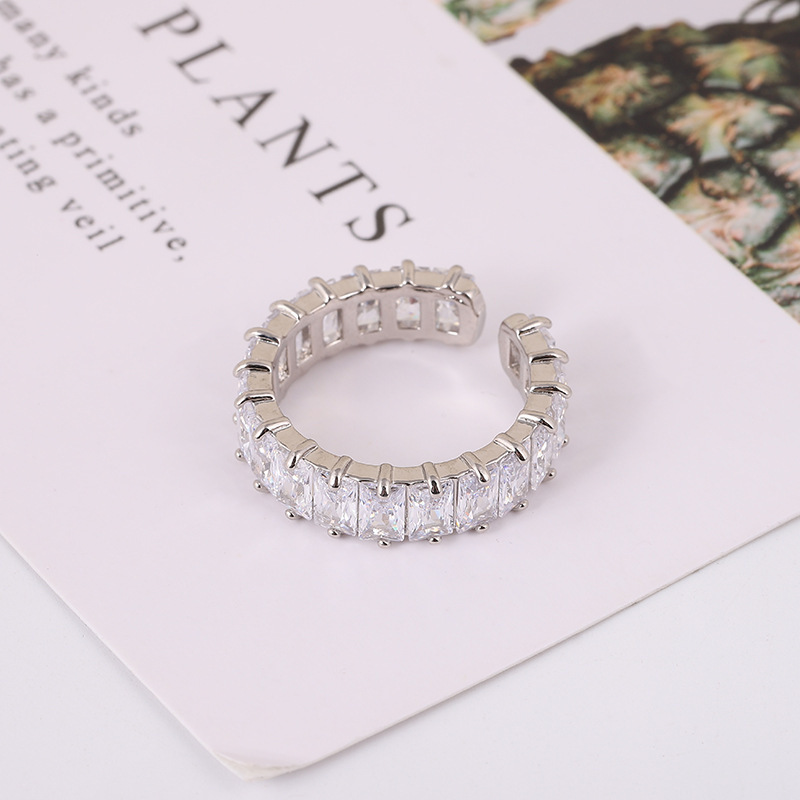 Europe and the United States new micro inlaid zircon opening adjustable size ring women's retro personality hip hop ring wholesale