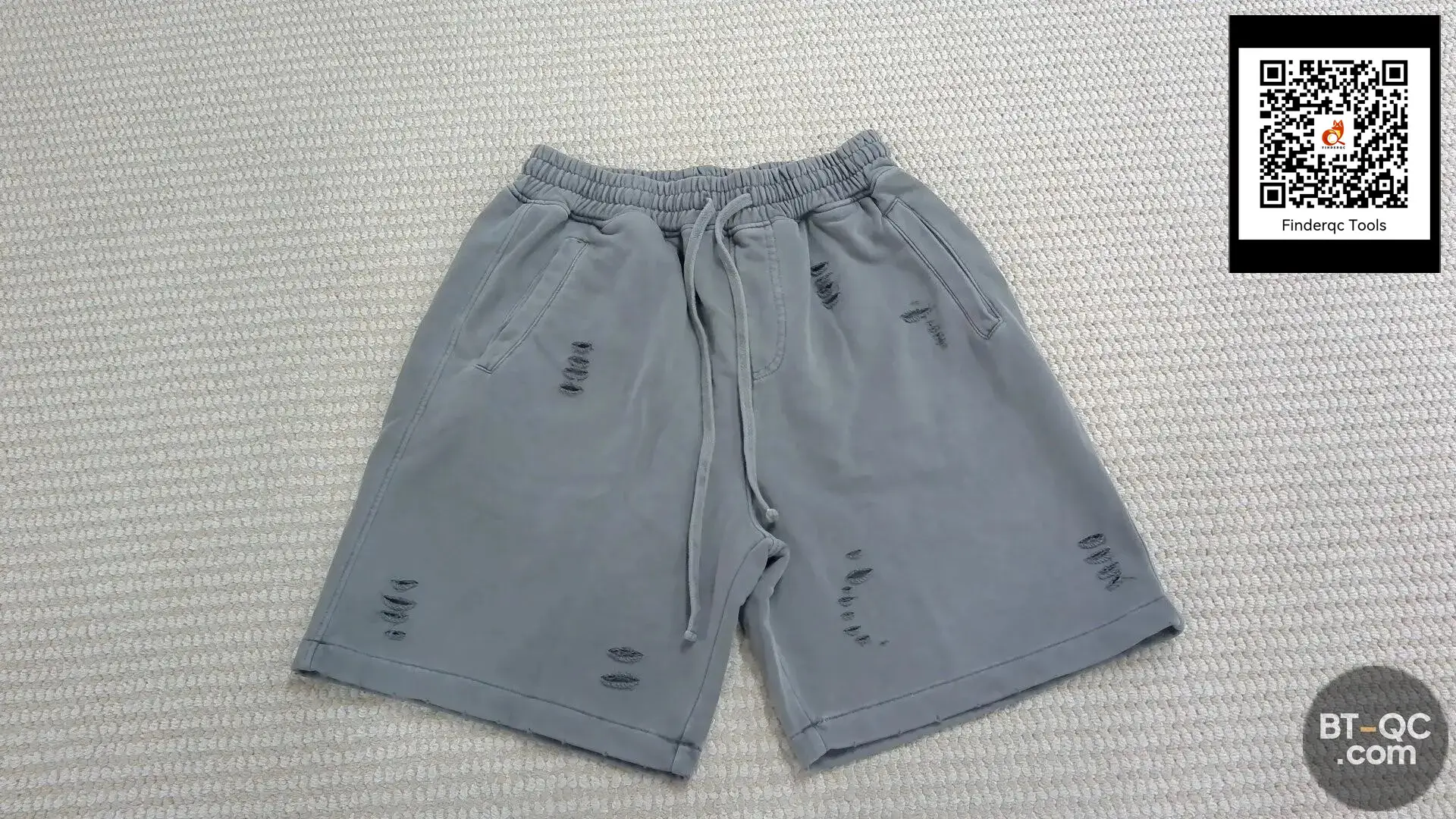 Kanye Kanye Fashion High Street Washed Trendy Distressed Holes shorts Loose Athleisure hip hop Five-Fifth Pants
