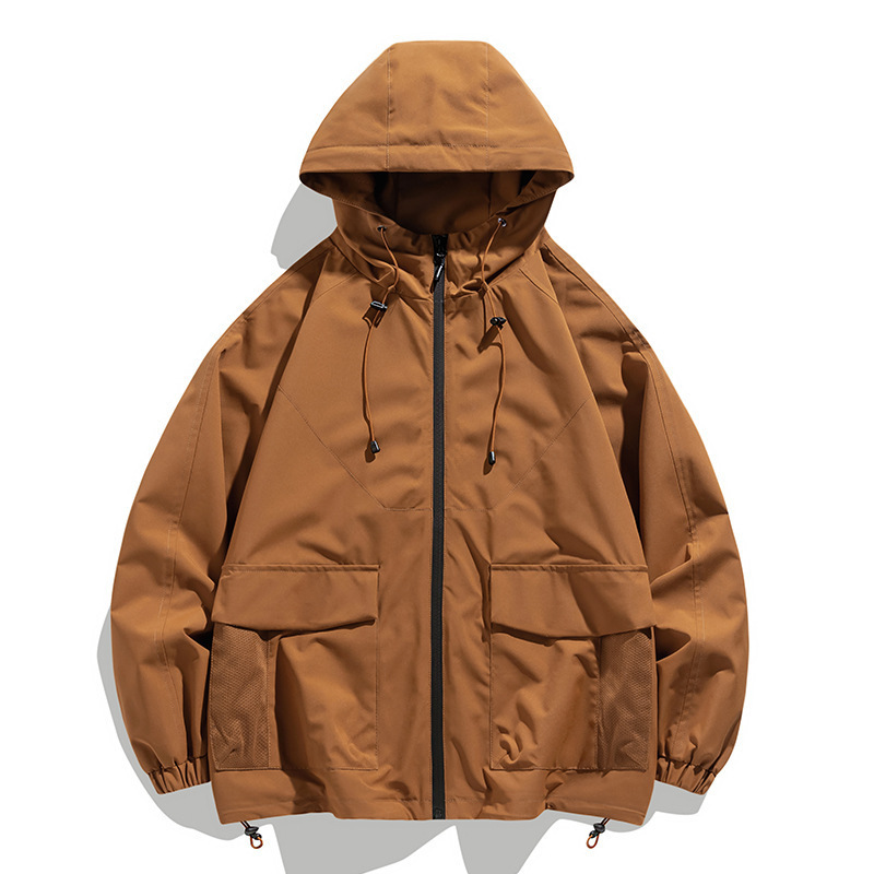 Couple Outdoor Hooded Jacket Men's Trendy Brand Cargo Jacket Mountaineering Jacket Men's Mountain Style Hong Kong Style Jacket Men's