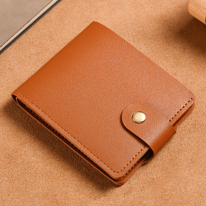 Wallet Women's Short Multifunctional Simple Thin Button Folding Wallet Men's Mini Small Coin Purse Silver Bag Ticket Holder