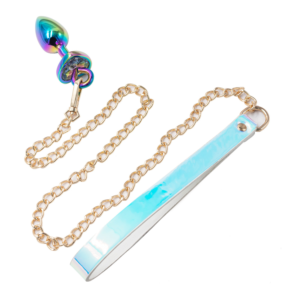 Metal Bell Anal Plug Round Heart-Shaped Anal Plug Traction Chain Anus Expansion Masturbation Sex Toy Sm Adult Products