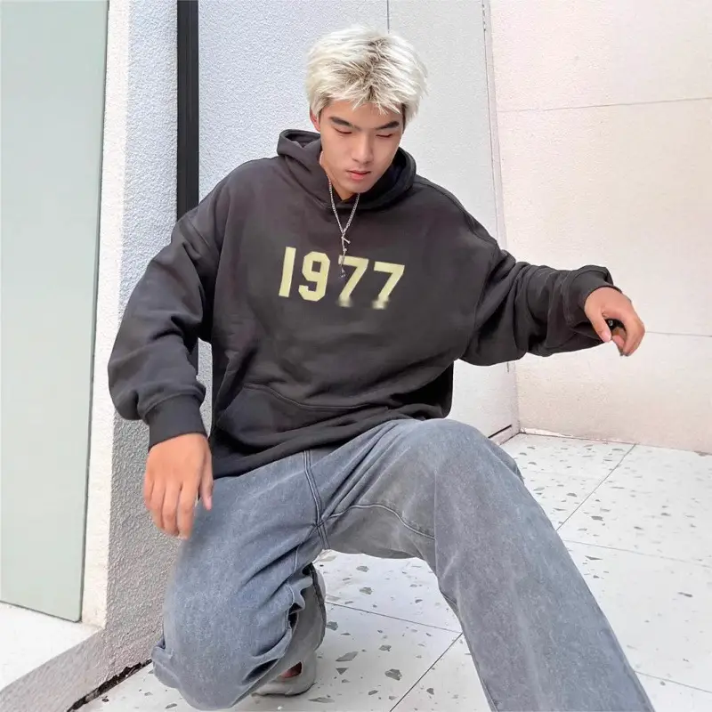 Fog New Ess Sweatshirt Men's and Women's Multi-Thread American Cotton Loose Letter Casual Couple Sweatshirt 1977 Sweatshirt
