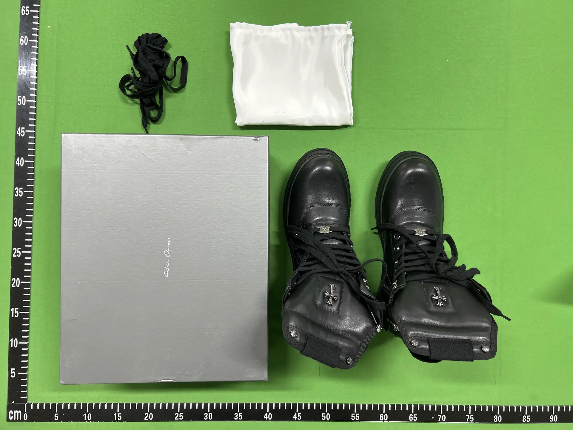 Rick Owens Black Leather Boots
