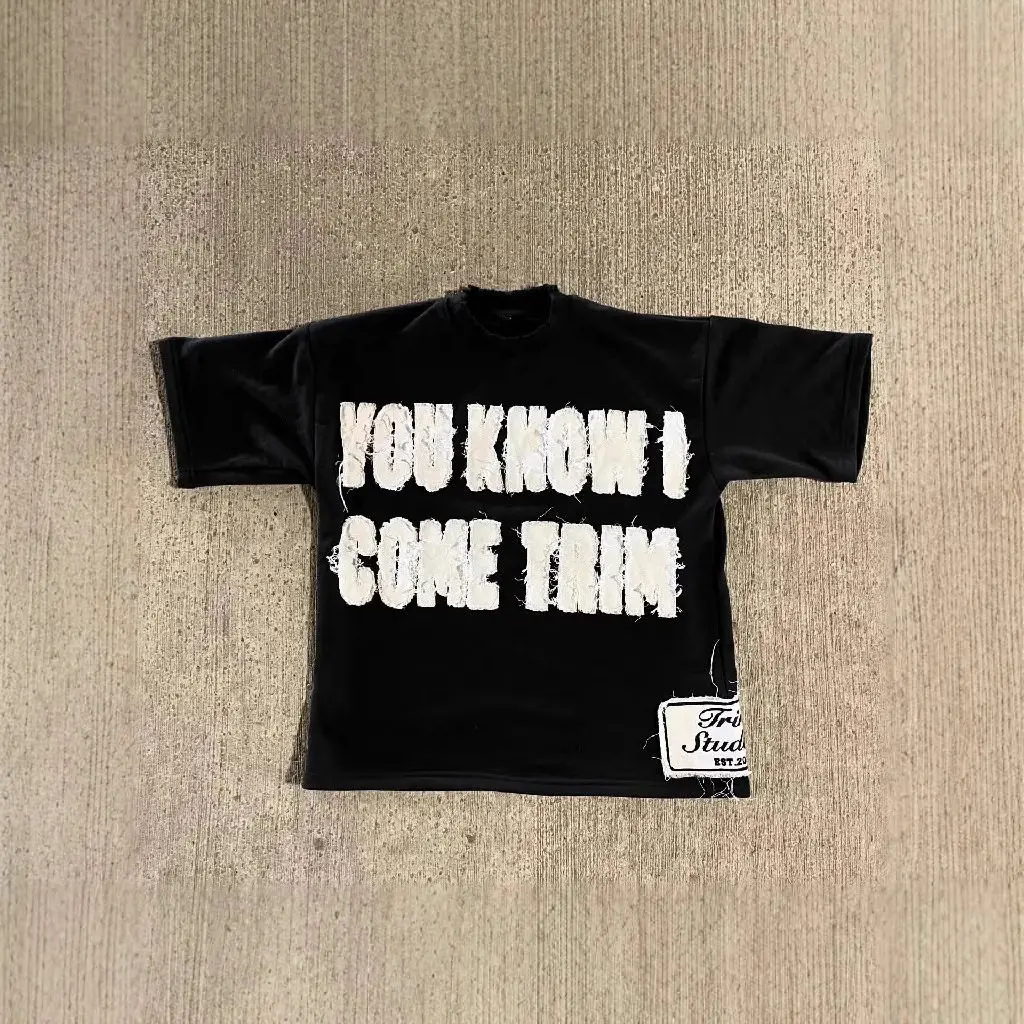 European and American street trend pullover 003 letter embroidered T-shirt loose round neck ins short sleeved top unisex Y2K