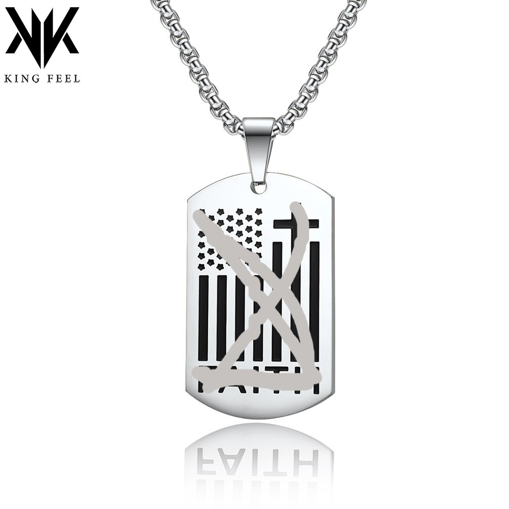 Amazon Supply simple stainless steel cross military brand titanium steel cross dog tag pendant wholesale