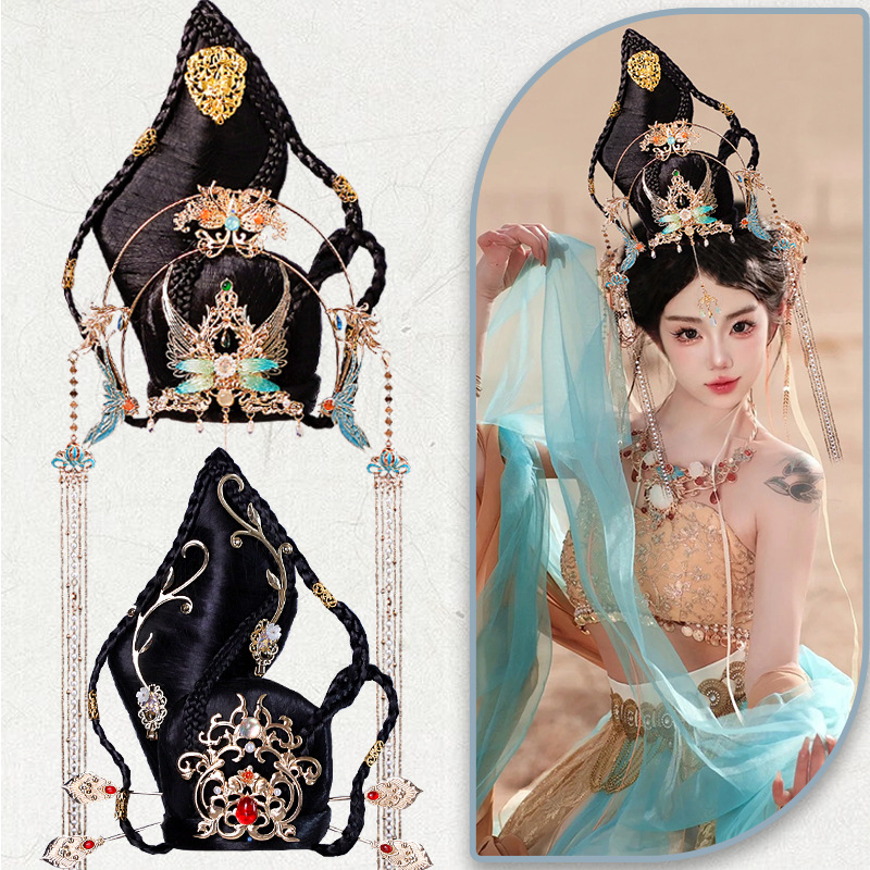 Hair Bun, Dunhuang Dance Performance, Ancient Style, Gentle Flying Hairpiece, Ancient Costume Styling Hair Accessory, Hanfu Hair Accessory