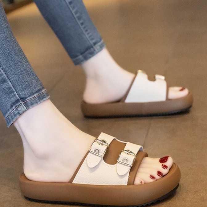 Thick-Soled Slippers for Women for Summer Outdoor Wear 2026 New Fashion Beach Flip-Flops Women's Sandals Casual Outdoor Sandals