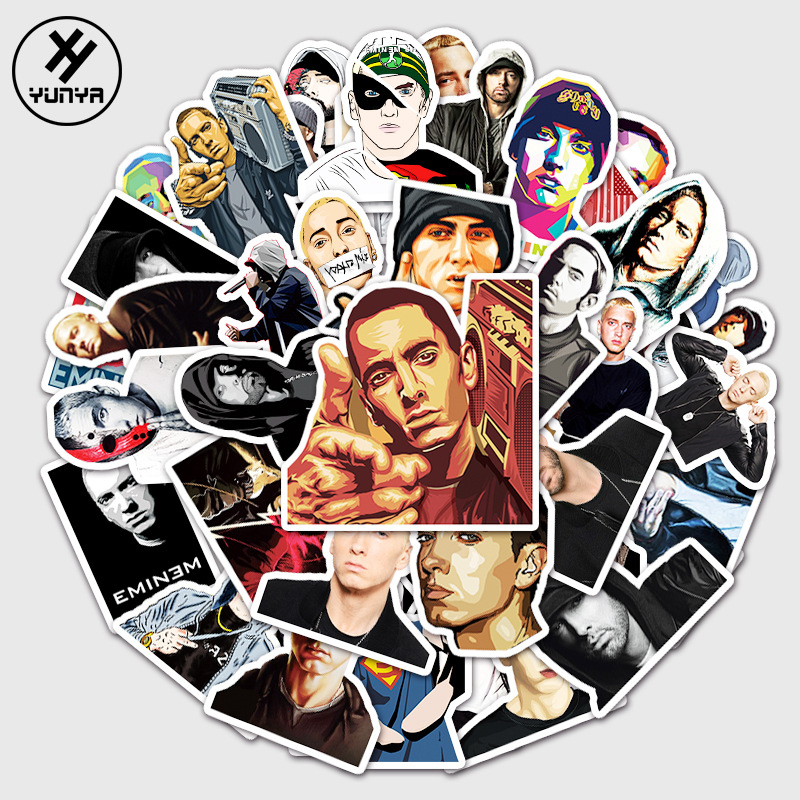 50 sheets Rapper Eminem Star Peripheral Luggage Laptop Car Refrigerator Decorative Stickers