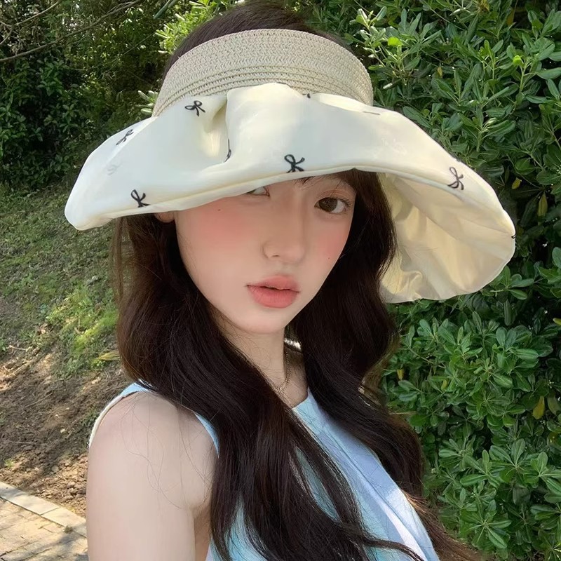 Korean Style Large Brim Shell Empty Top Hat for Women 2025 New Summer Anti-Uv Sun Protection Hat Sun Hat