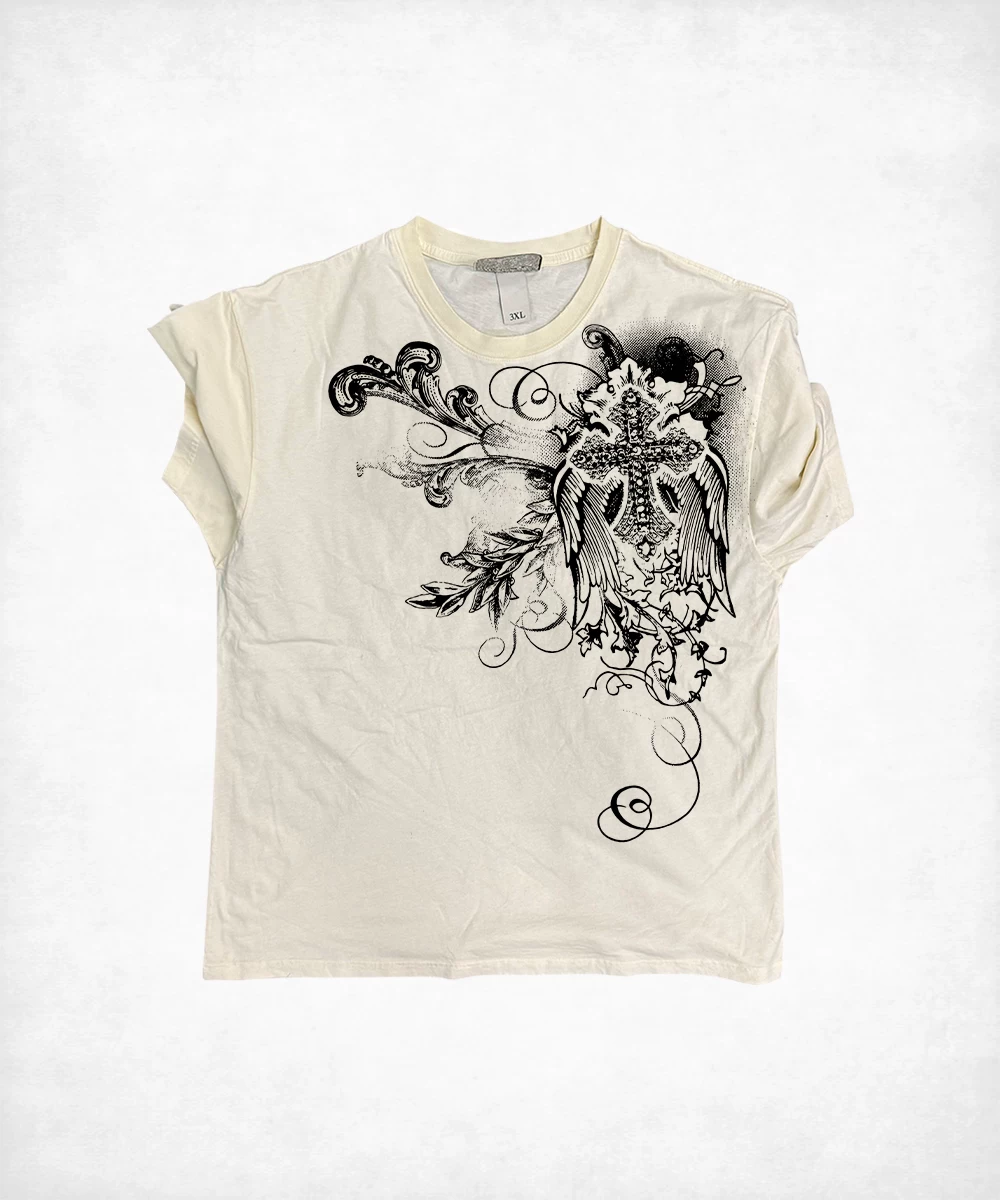 Affliction European and American Ins-Style Amekaji Hip-Hop Street Dark Punk Xtreme Subculture Short-Sleeved T-Shirt