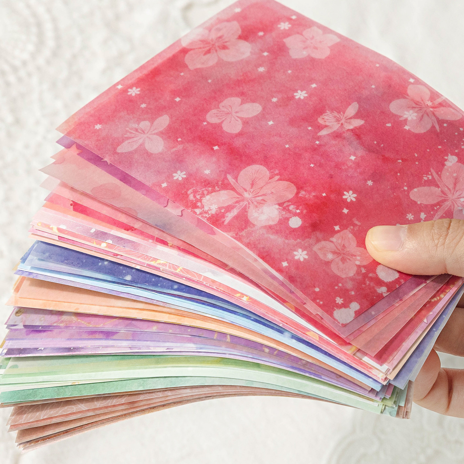 Sugar poem double material watercolor material paper color vignetting series ins wind hand account pain bag diy decoration base paper