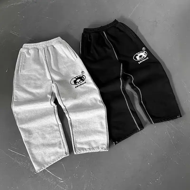 in stock Europe and the United States cross-border 2025 spring and summer new fashion letter printed casual pants anti-car straight pants