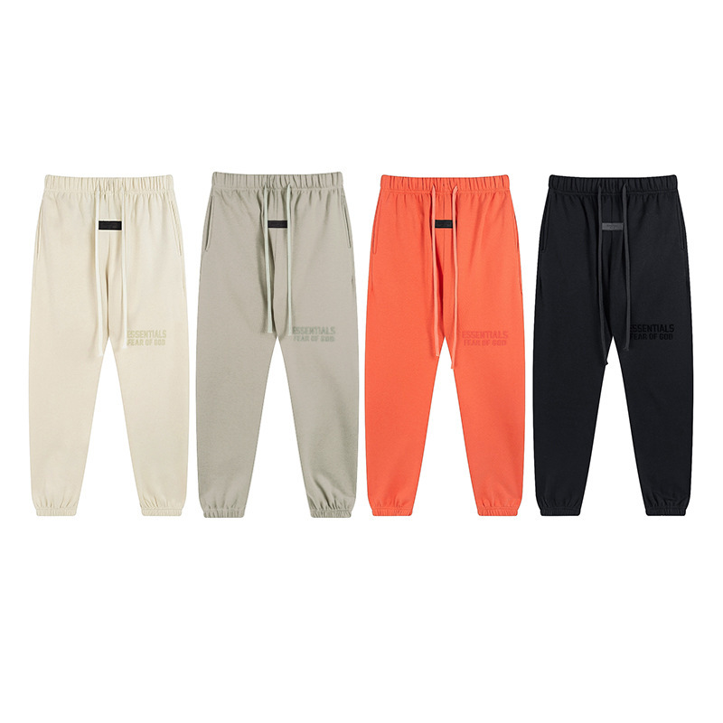 Trendy FOG ESSENTIALS Season 8 High Street Loose Casual Flocking Printed Drawstring Pants