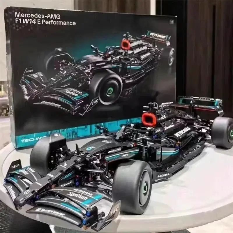 梅赛德斯AMG F1赛车拼装益智模型小颗粒积木玩具男孩礼物-A07-007