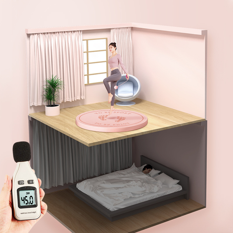 Round Rope Skipping Mat Shock Absorption and Sound Insulation Household Silent Blanket Thickened Indoor and Outdoor Fitness Sports Cordless Rope Skipping Mat