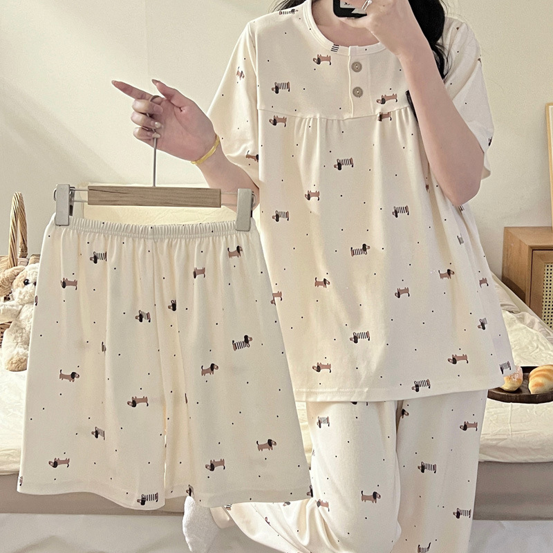 Cute Cartoon Sweet Style Home Clothes Spring and Autumn High-end Long Sleeve Pajamas Women's Dormitory Wearing suit Wholesale