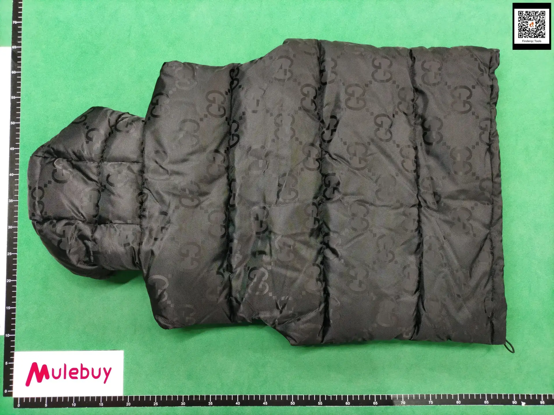 Gucci GG Monogram Padded Hooded Jacket Black