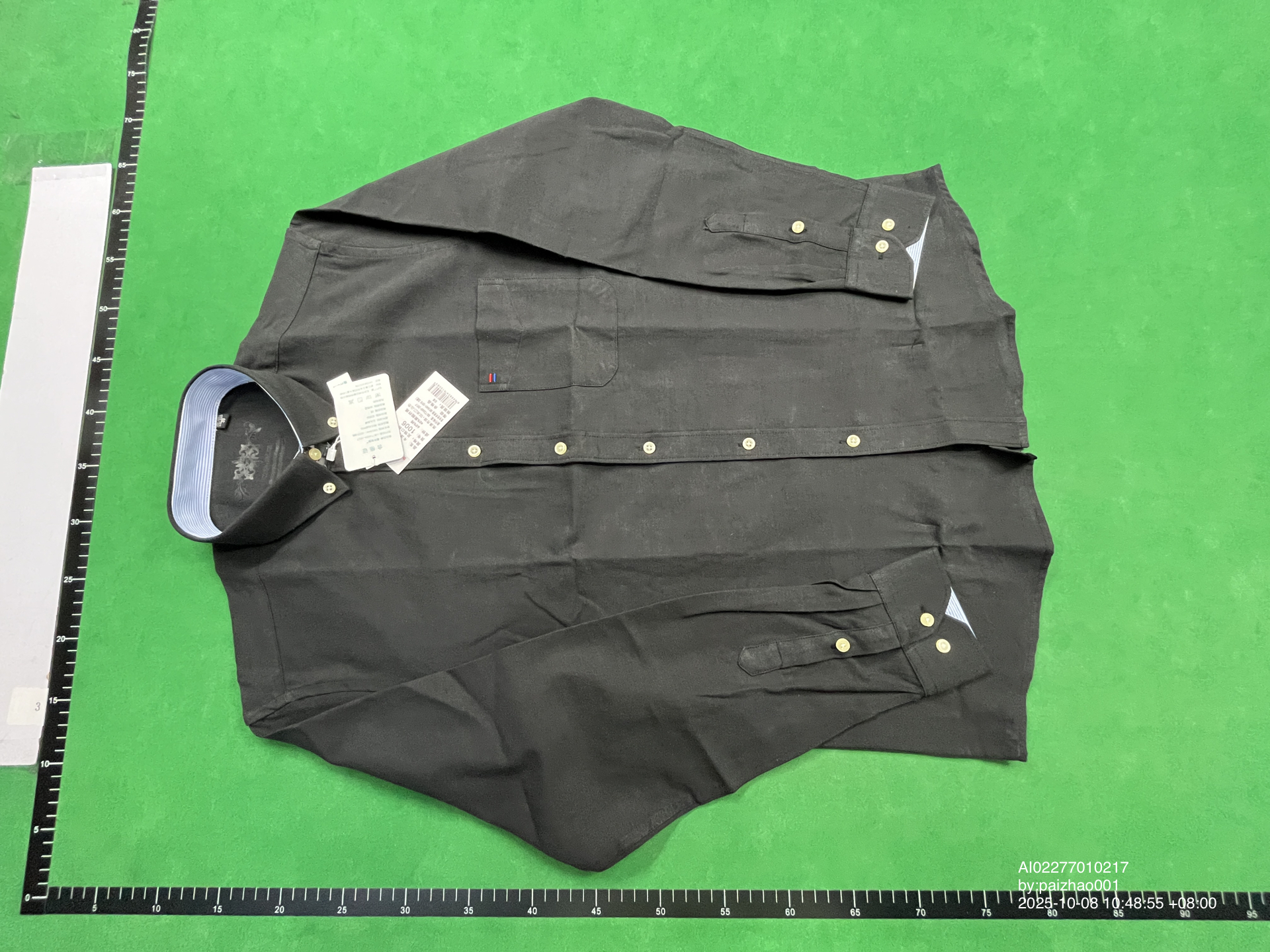Casual shirt men's coat spring and autumn new coat top 60 cotton Oxford long cufflink collar men's shirt wholesale — QC-foto 2