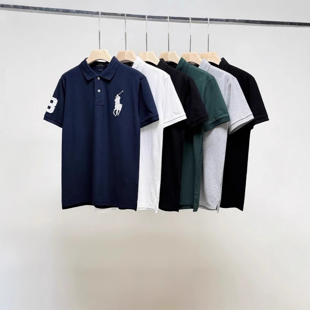 Polowalk Men's Polo Shirt with Large Horse Logo Embroidery, Summer New Style, Rl Loose Casual Short-Sleeve T-Shirt, Trendy QC photo from 1688 on Qualit.ly