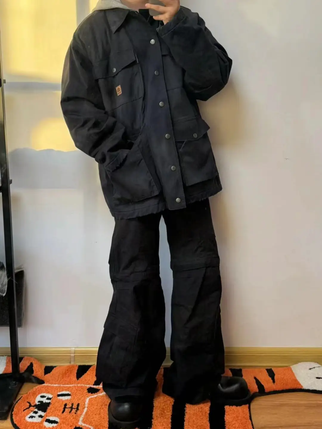 B-Brand Hot Item 23Fw Custom-Woven Custom-Dyed Washed Flared Pants Cargo Pants Ts Same Style Paris Style parka pants Trendy