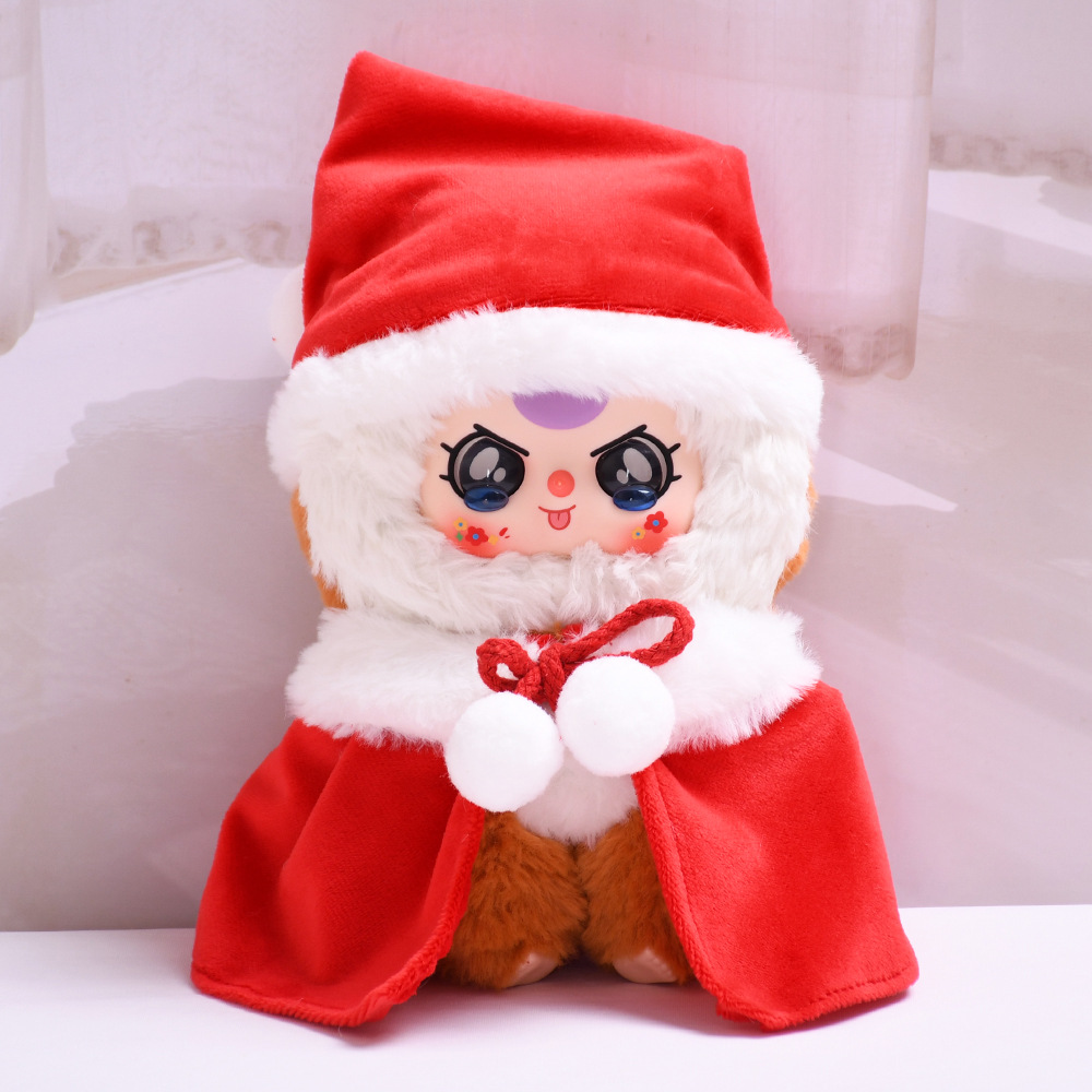 Only clothes] 20cm baby three-year-old three-generation animal big cute plush doll for clothes Christmas hat shawl