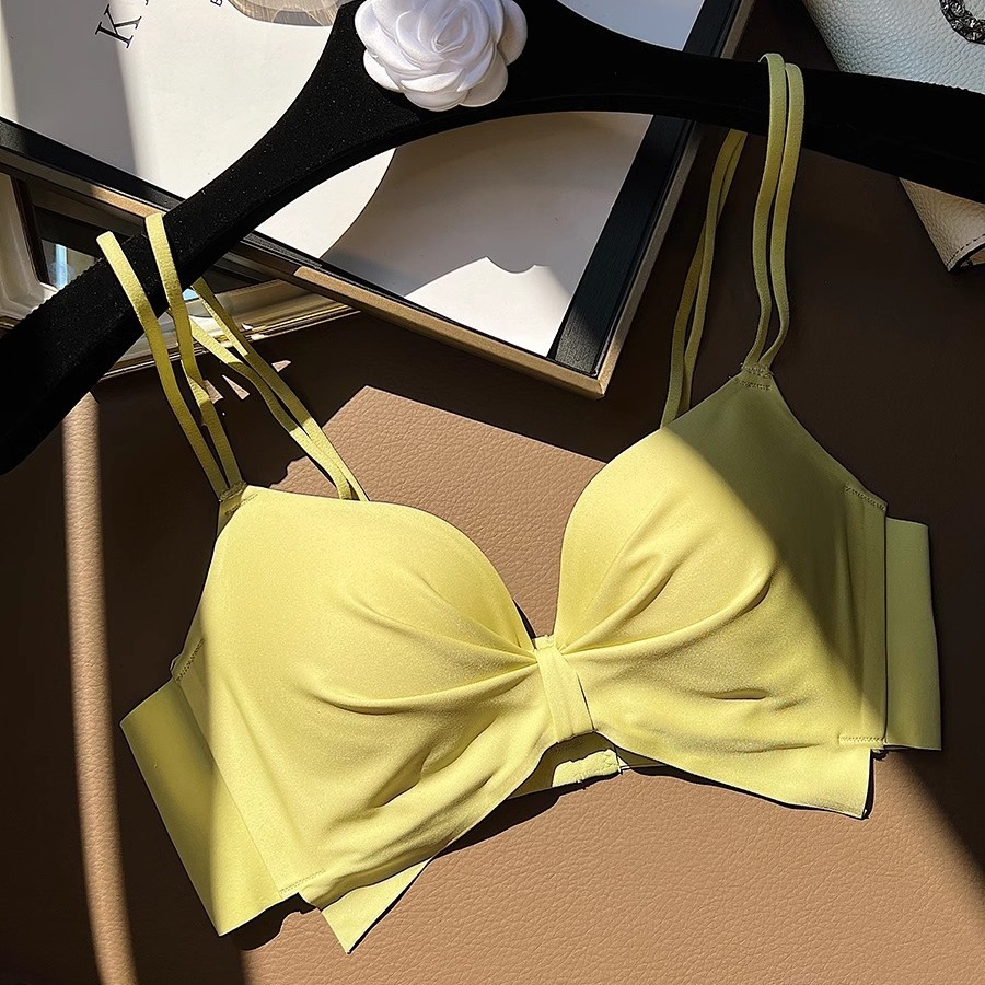 Underwear Women's Gathered Small Chest Summer Parammary Anti-sagging Bra Beautiful Back Japanese Sexy No-steel Ring No-trace Bra