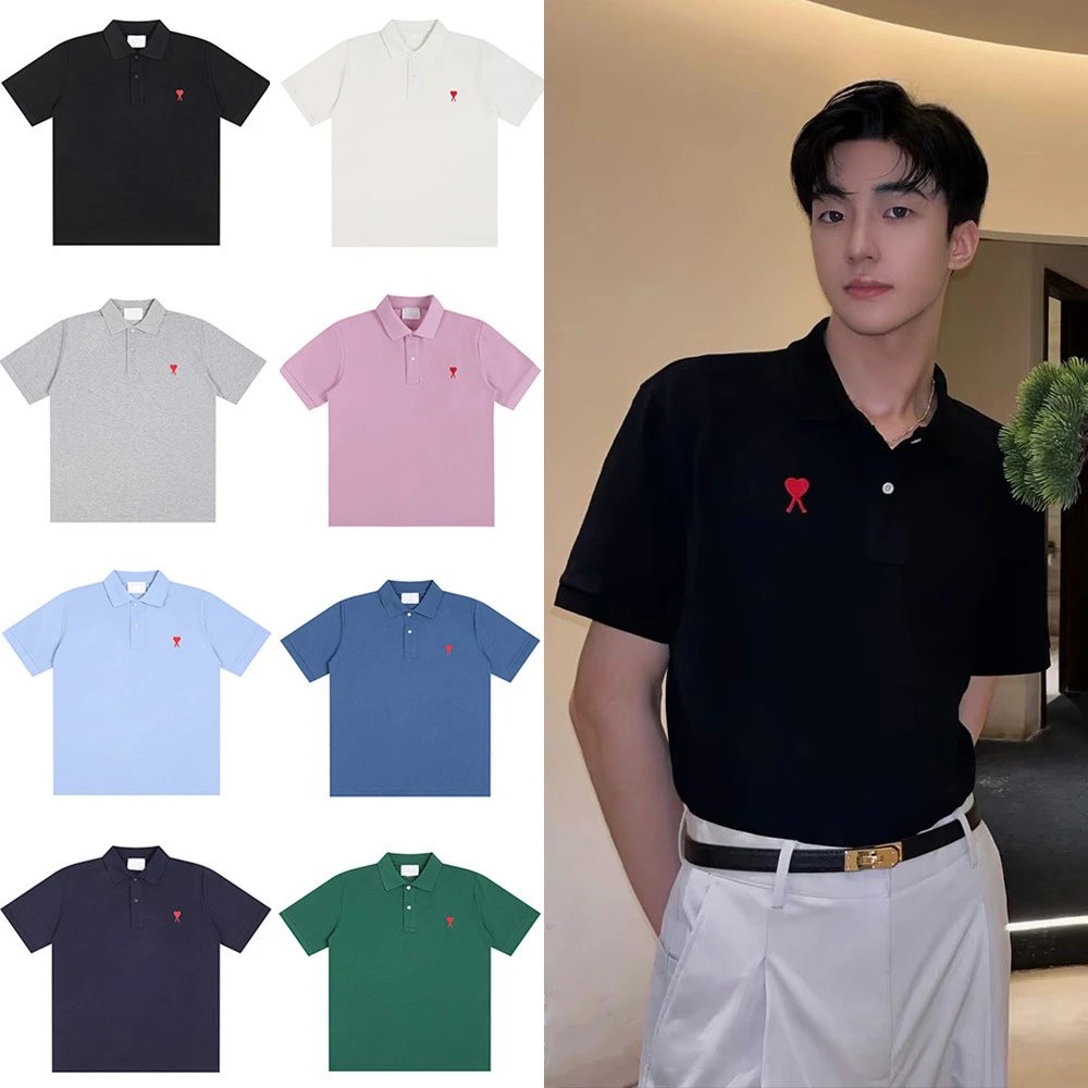 Topami clams夏季时尚小爱心刺绣男女同款polo衫短袖翻领夏季T恤Whatsapp：+44 079179915 QC photo from WEIDIAN on Qualit.ly